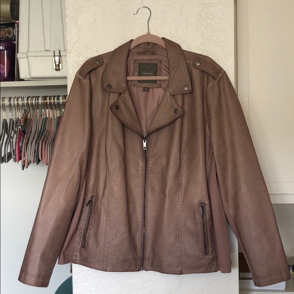 Maurices Jackets & Blazers - Maurices Dusty Rose/Pink Faux Leather Jacket EUC